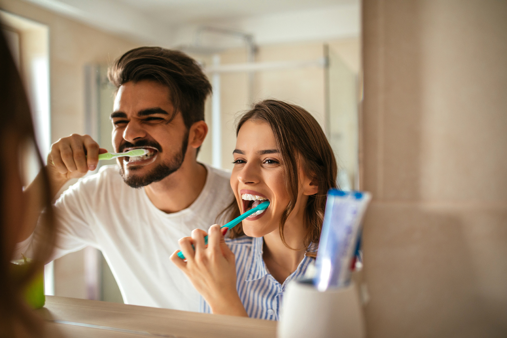 Brushing my teeth Lifemark Bath & Home in Springfield, MO