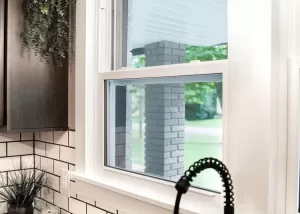 ProVia white EcoLite single-hung replacement window in Springfield, MO designed for energy efficiency, durability, and classic style